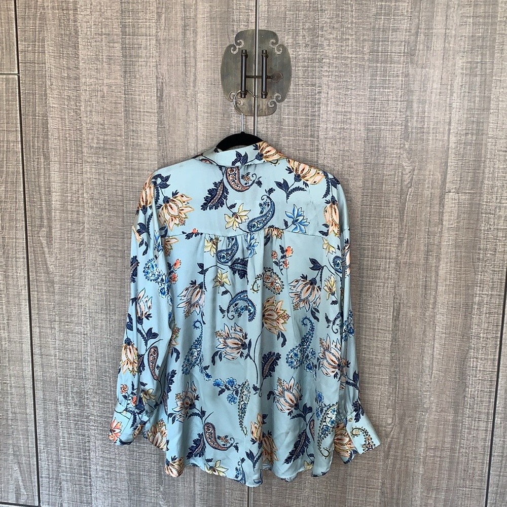 Zara‎ Floral Print Satin Shirt - Picture 12 of 17